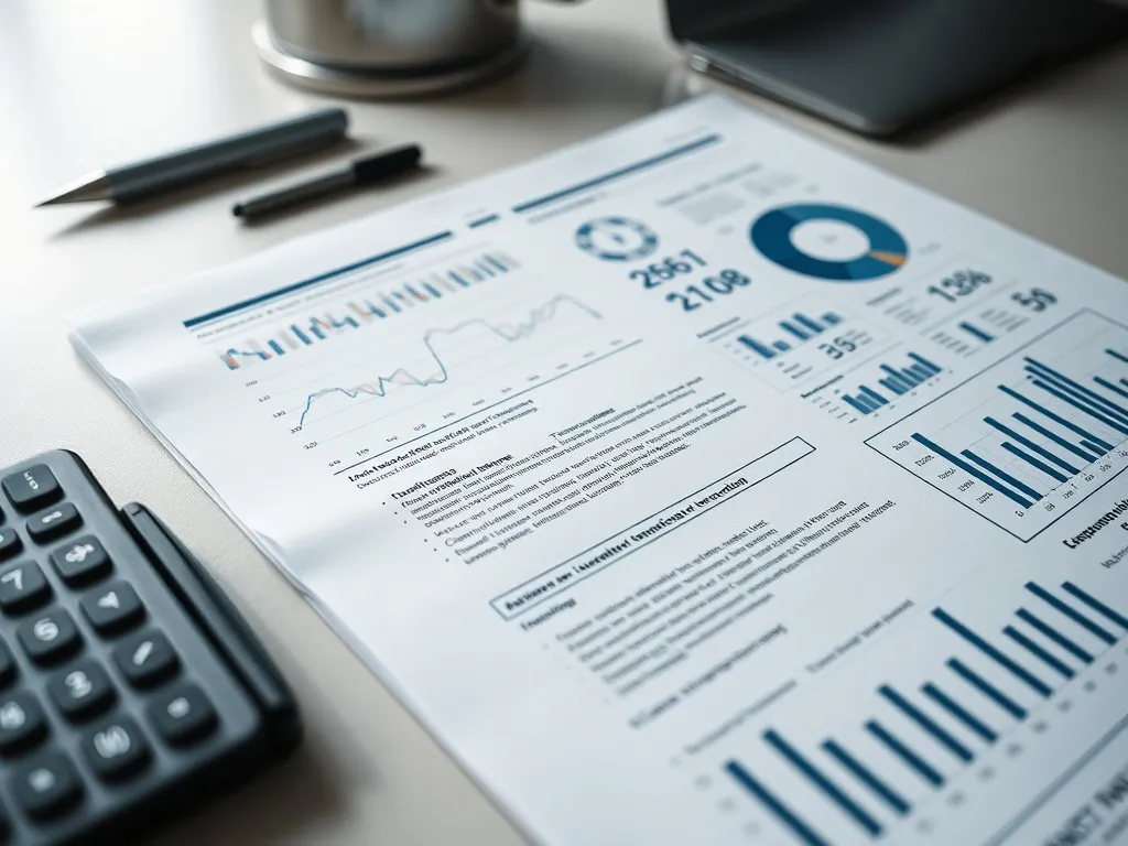 Close up of a document with technical data, charts, and high