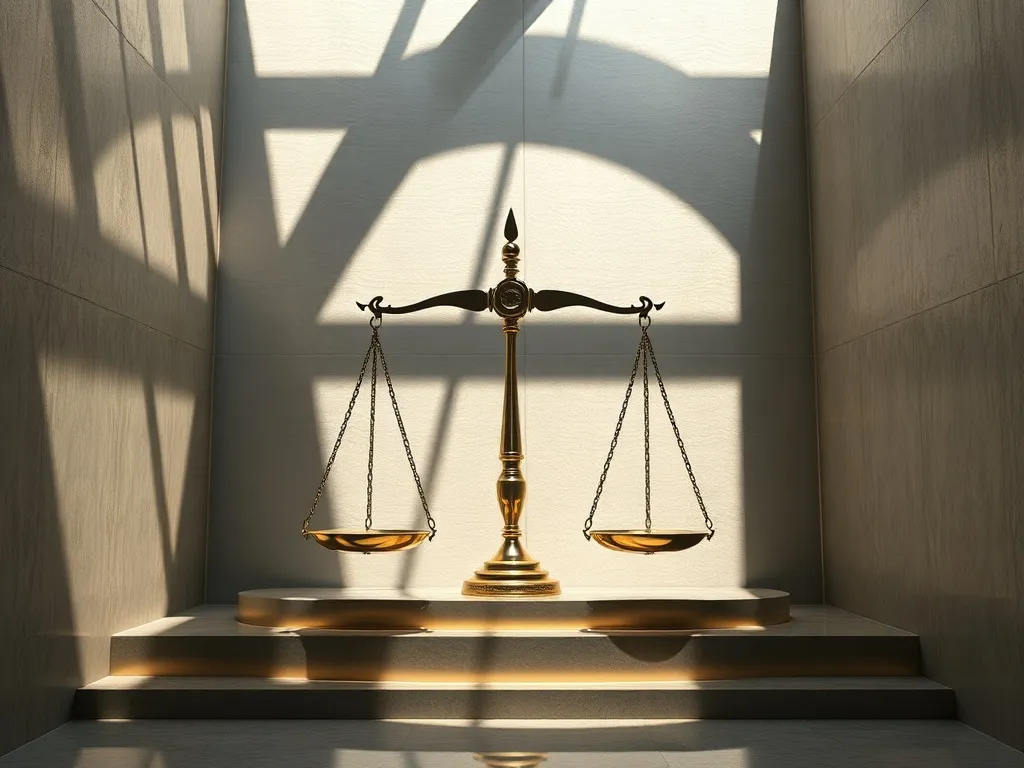 Abstract geometric representation of balance and justice, me