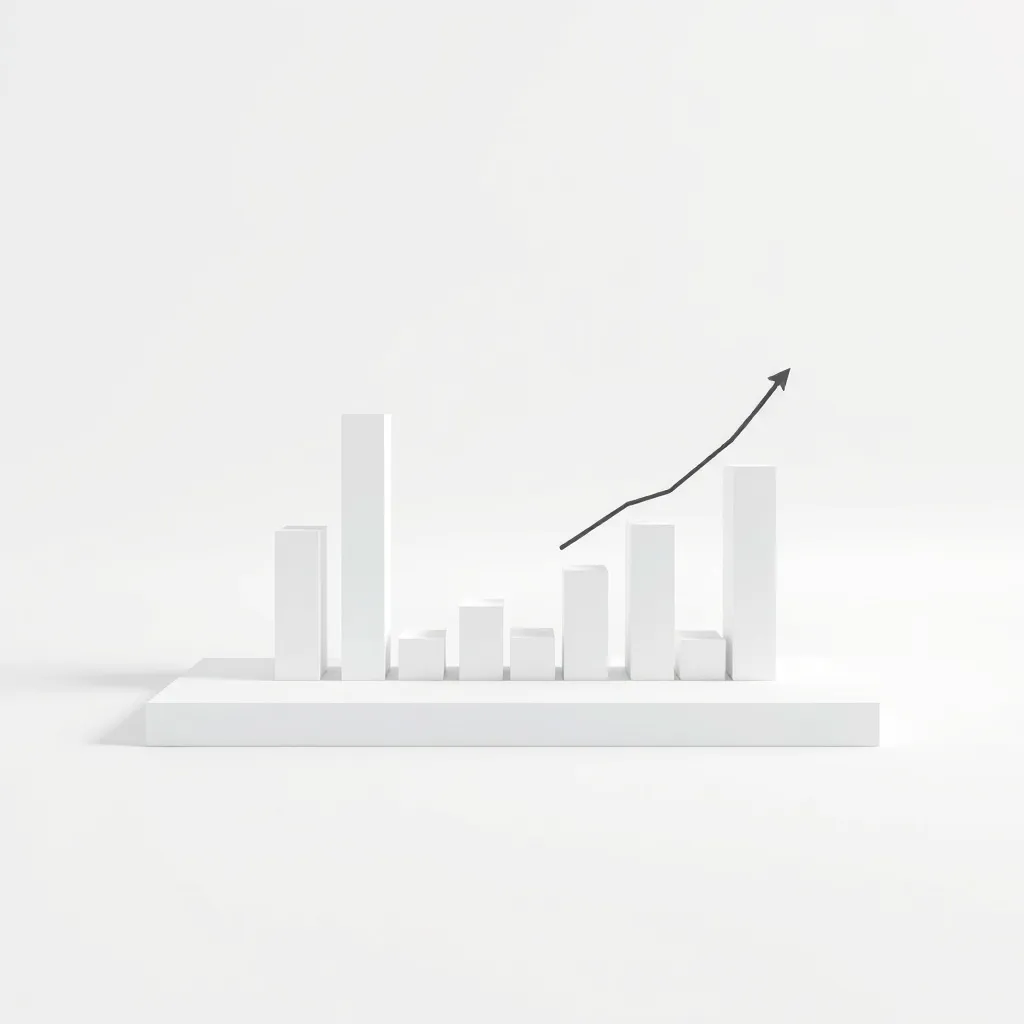 A minimalist 3D bar chart showing growth of retail credit in