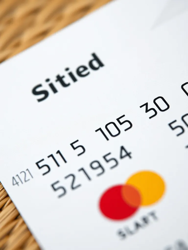 A detailed macro shot of a credit card statement showing a